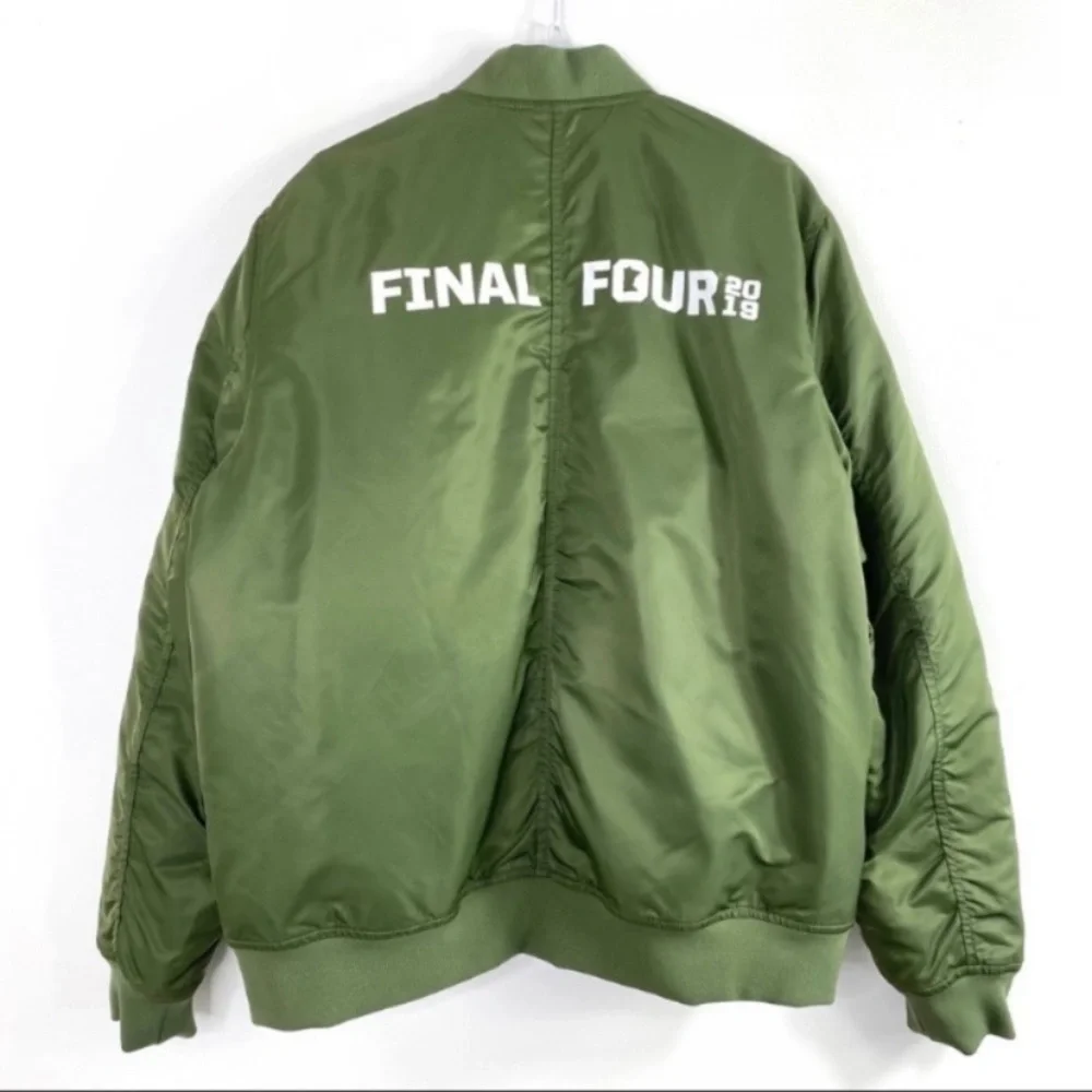 EVERLANE Final Four 2019 Zip up Classic Bomber Jacket in Army Green Size L